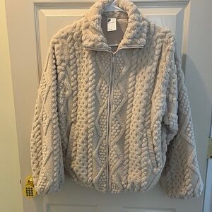 All in Motion Cream Textured Jacket